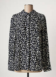 Chemisier coupe droite manches longues bleu PAUL BRIAL femme