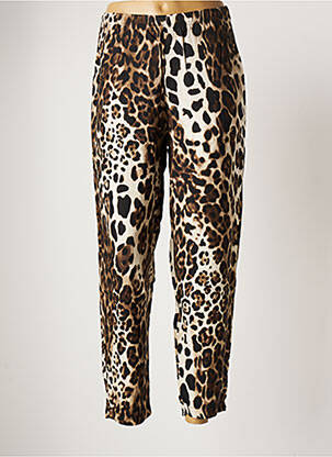 Pantalon droit taille élastique taille normale marron G!OZE femme