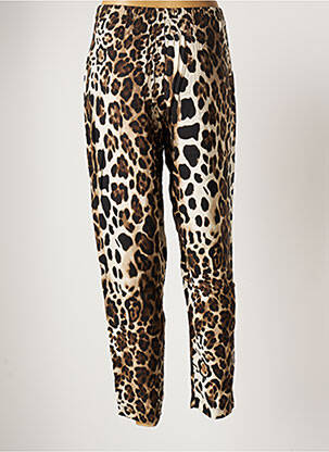 Pantalon droit taille élastique taille normale marron G!OZE femme