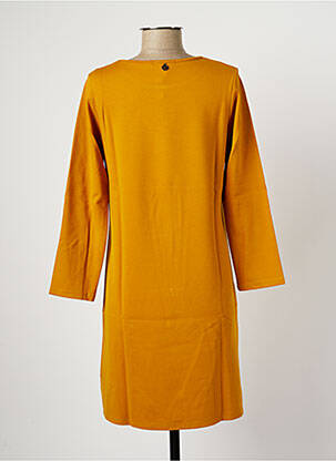 Robe mi-longue manches longues manches longues jaune MALOKA femme