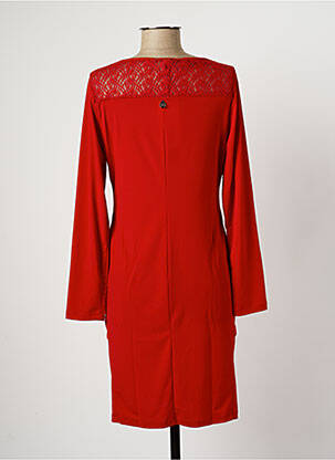 Robe mi-longue manches longues manches longues rouge MALOKA femme