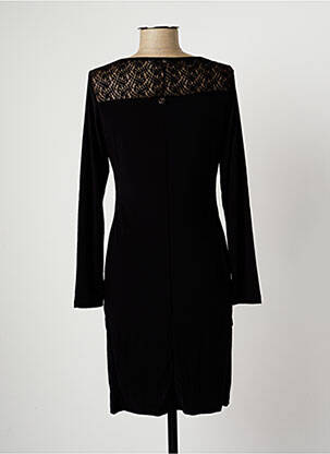 Robe mi-longue manches longues manches longues noir MALOKA femme