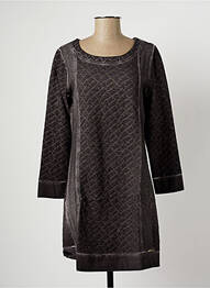Robe courte manches longues manches longues gris MALOKA femme