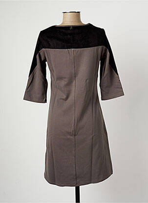Robe mi-longue manches 3/4 manches 3/4 noir MALOKA femme