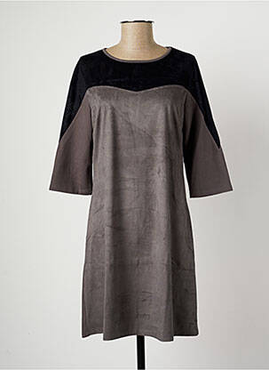 Robe mi-longue manches 3/4 manches 3/4 noir MALOKA femme