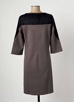 Robe mi-longue manches 3/4 manches 3/4 noir MALOKA femme
