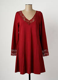 Robe mi-longue manches longues manches longues rouge MALOKA femme