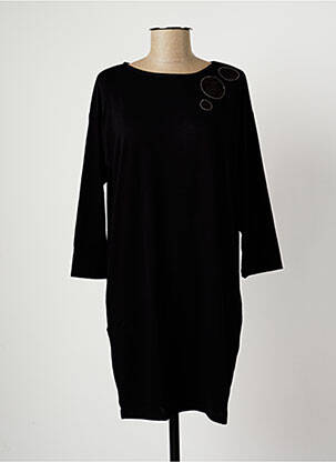 Robe courte manches 3/4 manches 3/4 noir MALOKA femme