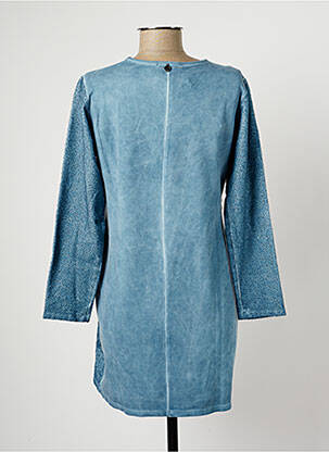 Robe courte manches longues manches longues bleu MALOKA femme