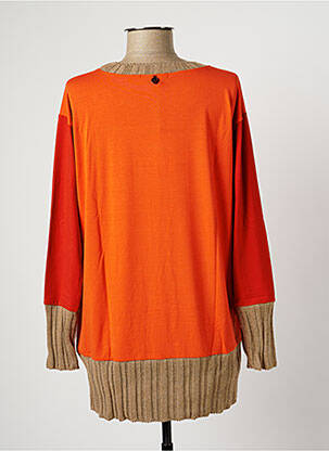 Tunique manches longues col rond orange MALOKA femme