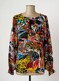 Blouse imprimé fantaisie manches longues orange MALOKA femme