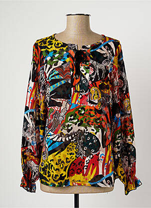 Blouse imprimé fantaisie manches longues orange MALOKA femme