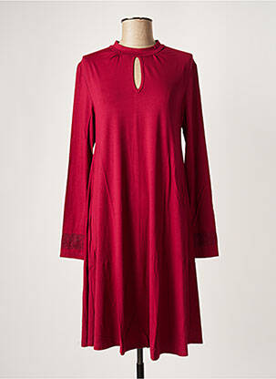 Robe mi-longue manches longues manches longues violet MALOKA femme