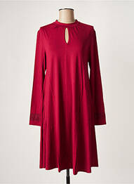 Robe mi-longue manches longues manches longues violet MALOKA femme