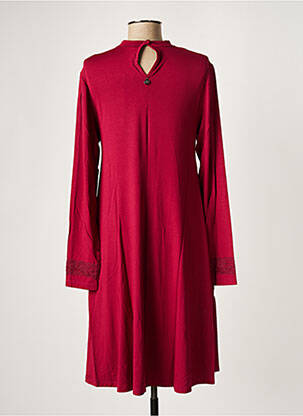 Robe mi-longue manches longues manches longues violet MALOKA femme