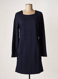 Robe courte fermeture zippée au dos manches longues bleu MALOKA femme