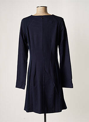 Robe courte fermeture zippée au dos manches longues bleu MALOKA femme