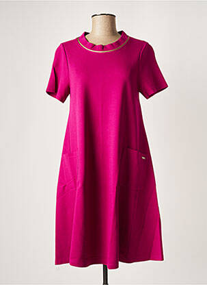 Robe mi-longue manches courtes manches courtes violet MALOKA femme