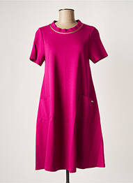 Robe mi-longue manches courtes manches courtes violet MALOKA femme