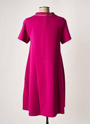 Robe mi-longue manches courtes manches courtes violet MALOKA femme