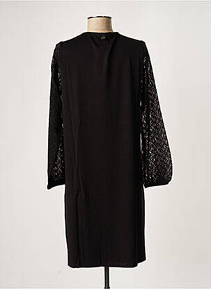 Robe mi-longue manches longues manches longues noir MALOKA femme
