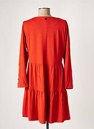 Robe courte manches 3/4 manches 3/4 orange MALOKA femme