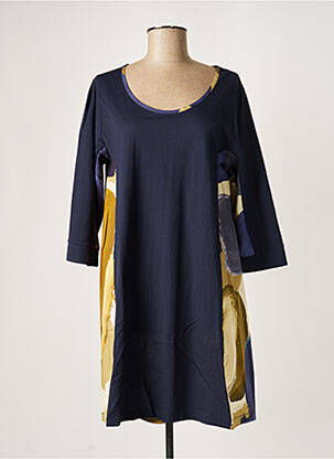 Robe mi-longue manches 3/4 manches 3/4 bleu G!OZE femme