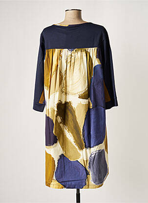 Robe mi-longue manches 3/4 manches 3/4 bleu G!OZE femme
