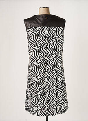 Robe mi-longue imprimé fantaisie sans manche noir MALOKA femme