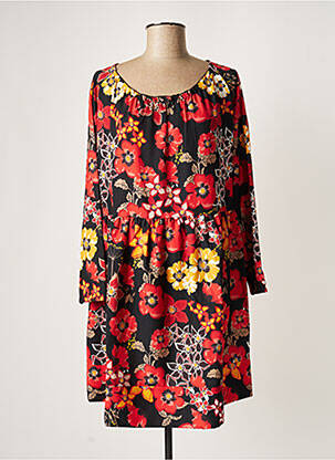 Robe courte manches 3/4 manches 3/4 rouge G!OZE femme