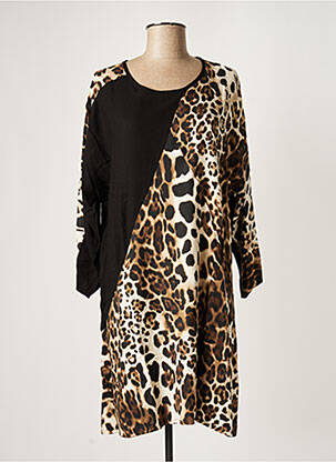Robe courte manches longues manches longues noir G!OZE femme