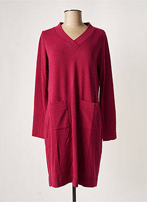 Robe pull col v manches longues violet MALOKA femme