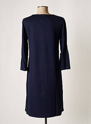 Robe mi-longue manches 3/4 manches 3/4 bleu MALOKA femme