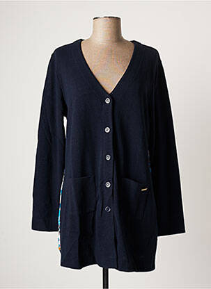 Gilet manches longues fermeture boutonnée sur le devant bleu MALOKA femme