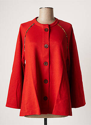 Veste casual col rond orange MALOKA femme