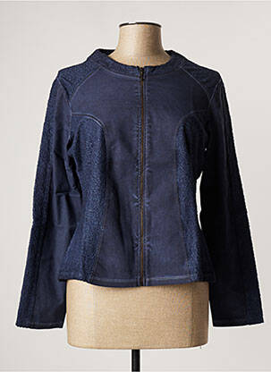 Veste casual col rond bleu MALOKA femme