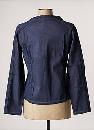 Veste casual col rond bleu MALOKA femme
