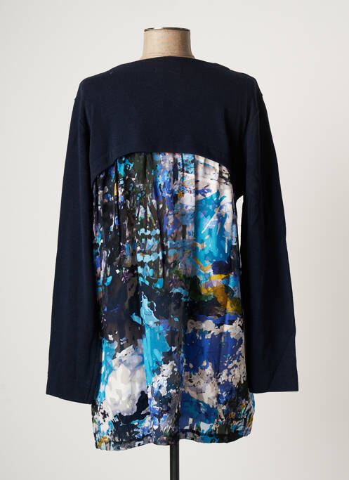 Gilet manches longues bleu MALOKA pour femme