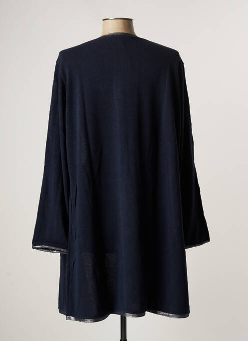 Gilet manches longues bleu MALOKA pour femme