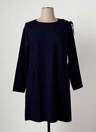 Robe mi-longue manches longues manches longues bleu MALOKA femme