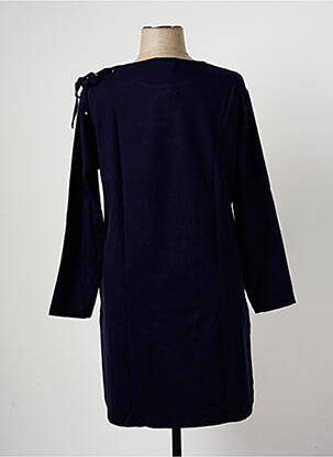 Robe mi-longue manches longues manches longues bleu MALOKA femme