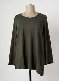 Pull stretch manches longues vert MALOKA femme