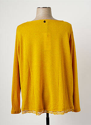 Pull coupe cintrée manches longues jaune MALOKA femme