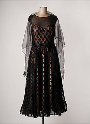 Robe longue manches courtes manches courtes noir PAUL BRIAL femme