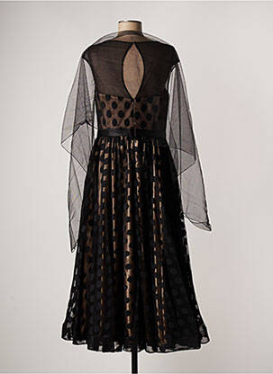 Robe longue manches courtes manches courtes noir PAUL BRIAL femme