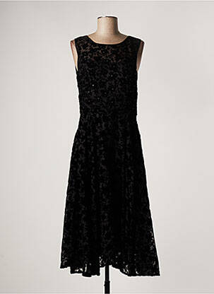 Robe mi-longue imprimé fantaisie sans manche noir PAUL BRIAL femme
