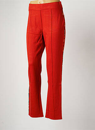 Pantalon droit stretch taille normale orange MALOKA femme