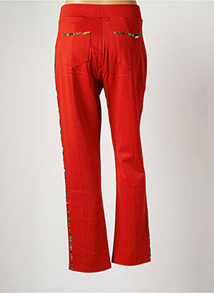 Pantalon droit stretch taille normale orange MALOKA femme