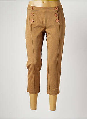 Pantacourt stretch taille normale marron MALOKA femme