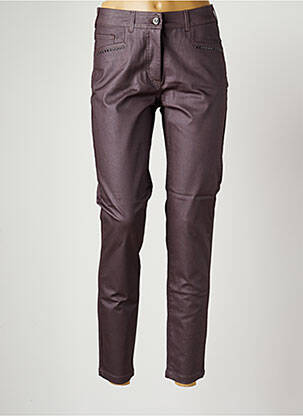 Pantalon slim tissage enduit taille normale violet PAUL BRIAL femme